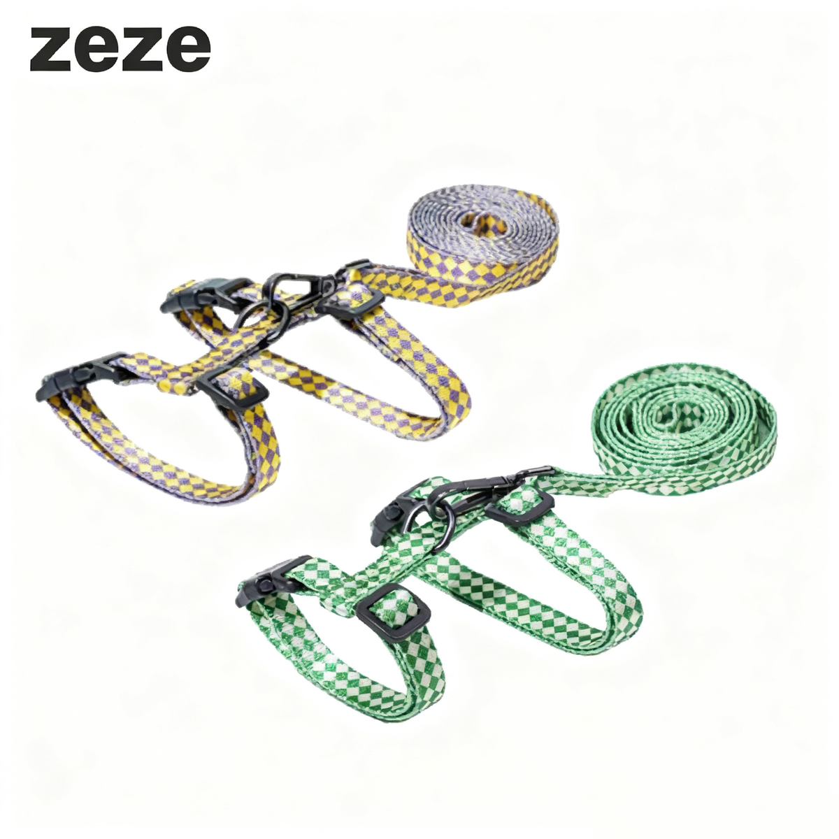 Plaid Cat Harness & Leash Set