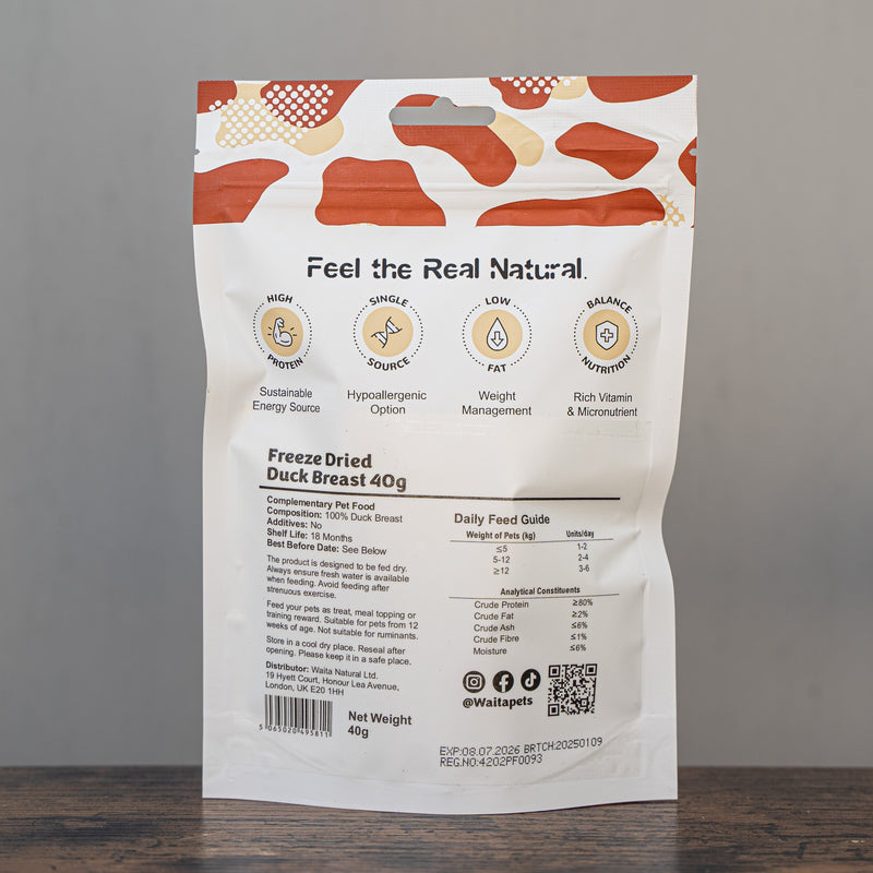 Waita Freeze Dried Duck Breast 40g/250g