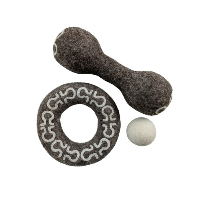 Wooliie_PetToys_DogToys_LargeHandmadeWoolDogToys-AlchemyLife&DeathRing+LifeAfterDeathDumbbell+Chakra:MantraBall