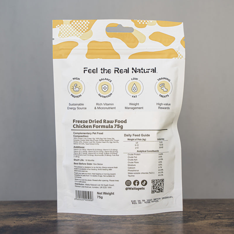 Waita Freeze Dried Chicken Formula Pet Treats 75g