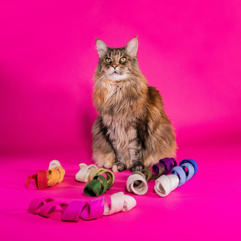 Spiral Cat Toy - Spinny Spiral - Felt Cat Toy | Mimis Daughters