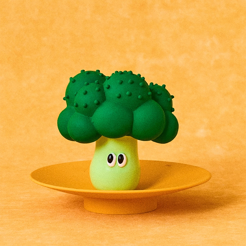 zeze Fruit & Veg Latex Squeaky Toy — Broccoli, Apple, Pear or Orange