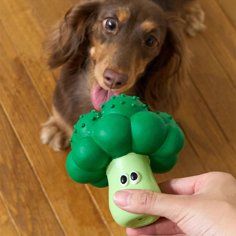 zeze Fruit & Veg Latex Squeaky Toy — Broccoli, Apple, Pear or Orange