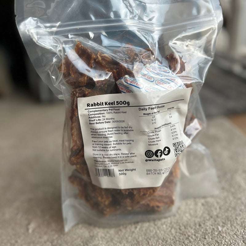 Waita Air Dried Rabbit Keel 500g