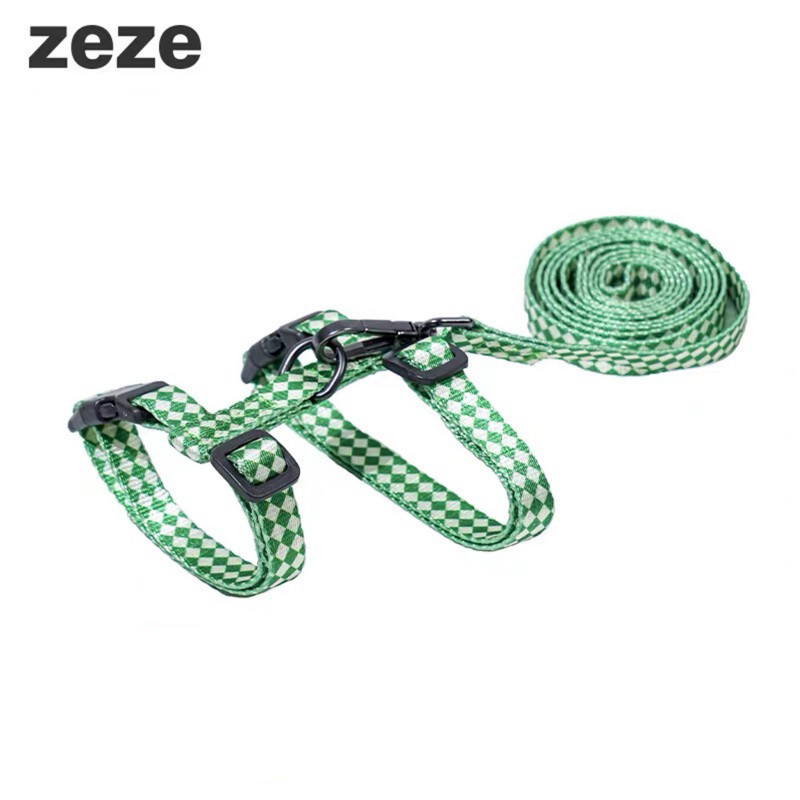 Plaid Cat Harness & Leash Set