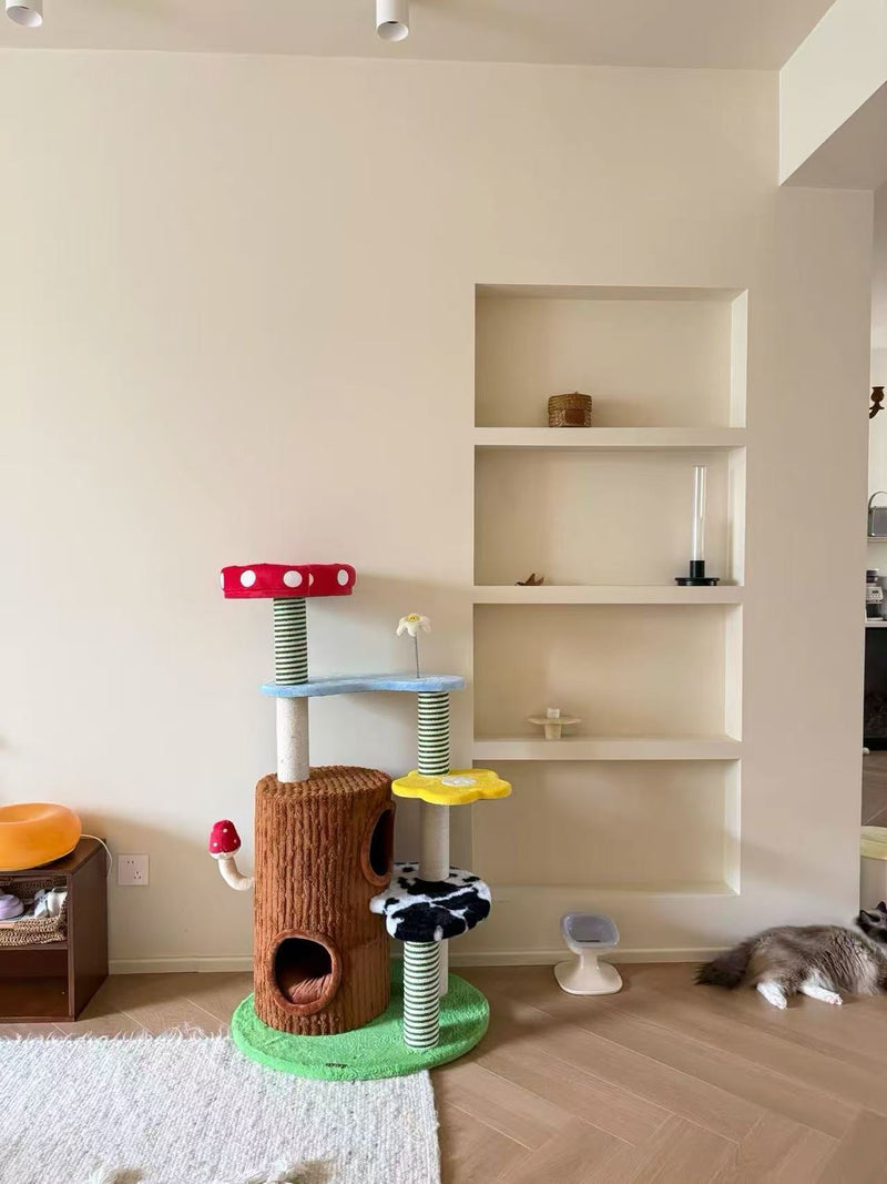 zeze Deluxe 3-in-1 Multi-Function Cat Tree — Bed, Scratcher & Multi-Level Activity Tower