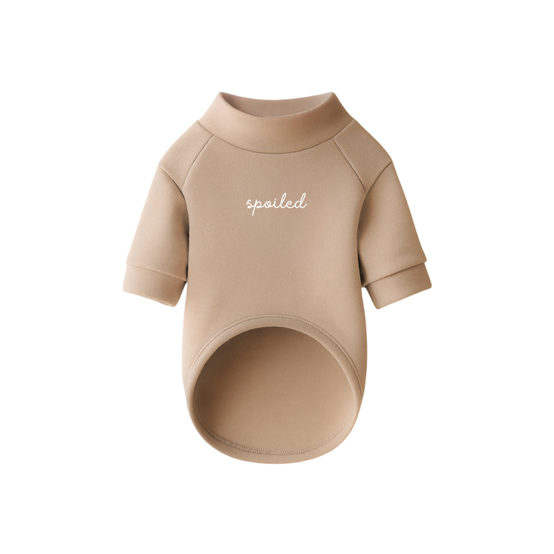 Spoiled Mock Neck Shirt - Latte