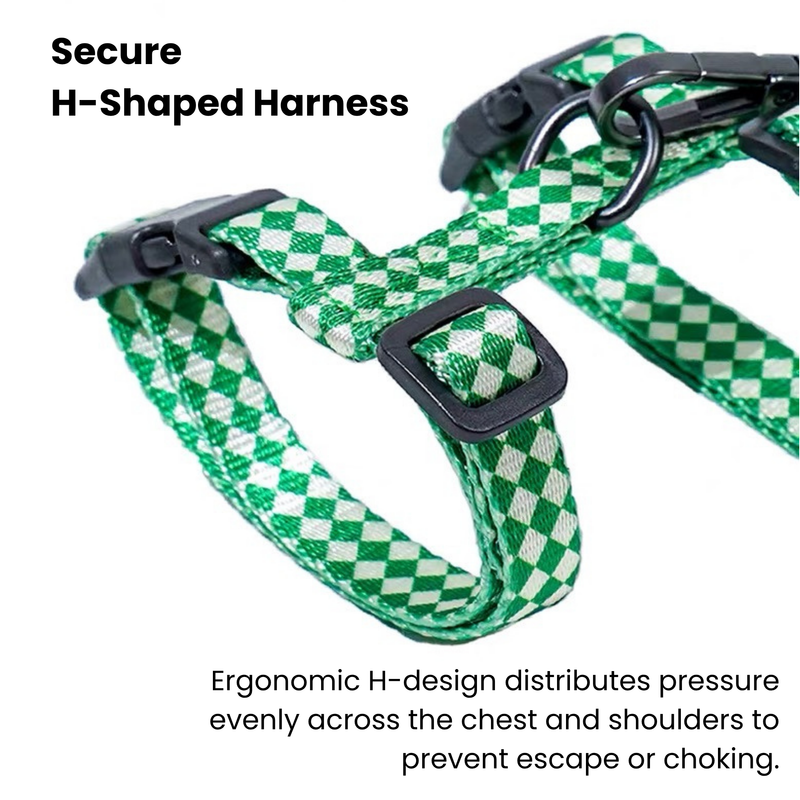 Plaid Cat Harness & Leash Set