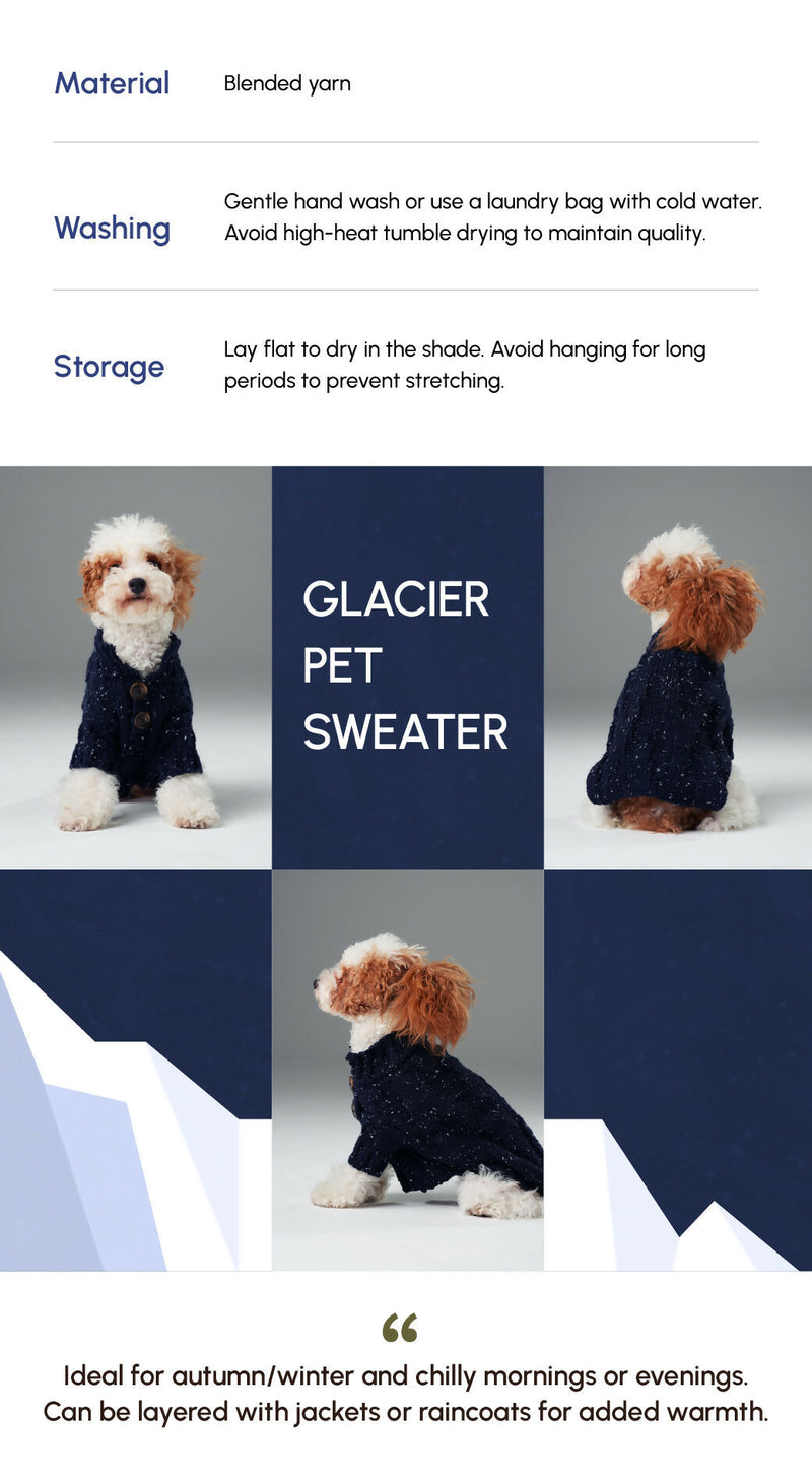 Glacier Pet Sweater - Navy Blue