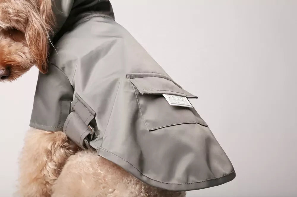 Bowery Raincoat Grey Close up