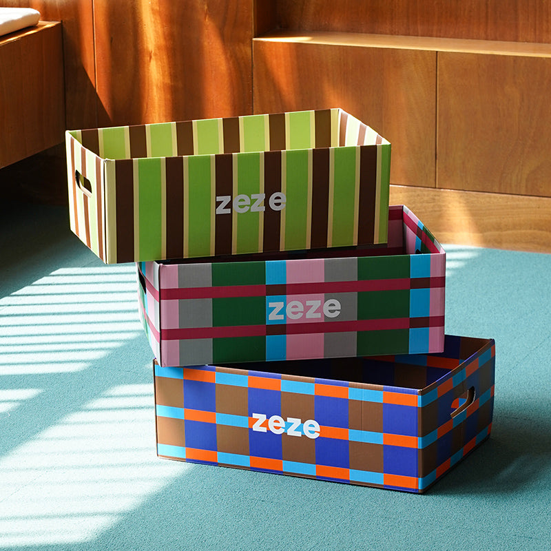 zeze Checkered Cardboard Cat Scratcher Box — Lounger, Scratch Pad & Catnip