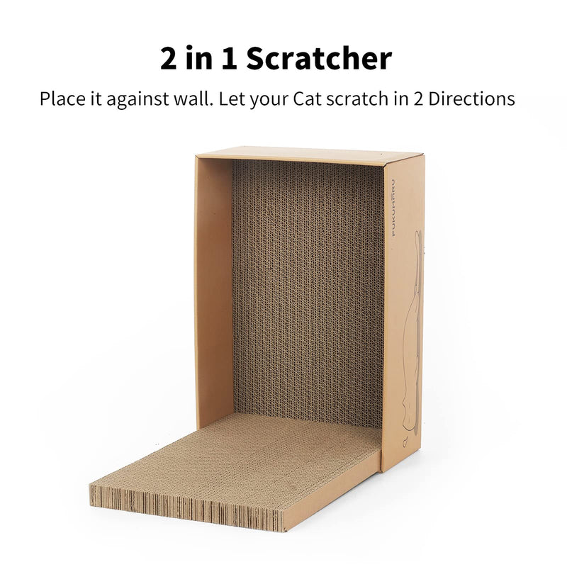 Cat Scratcher Box with 5 Reversible Cardboard Refill Pads — 2-in-1 Scratch Pad & Lounger (40 x 28 cm)