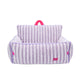 zeze Striped Plush Pet Sofa Bed — Bolstered Arms, Carry Handle & Zip Cover