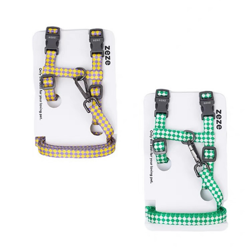 Plaid Cat Harness & Leash Set