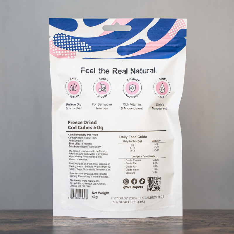 Waita Freeze Dried Cod Cubes 40g/350g