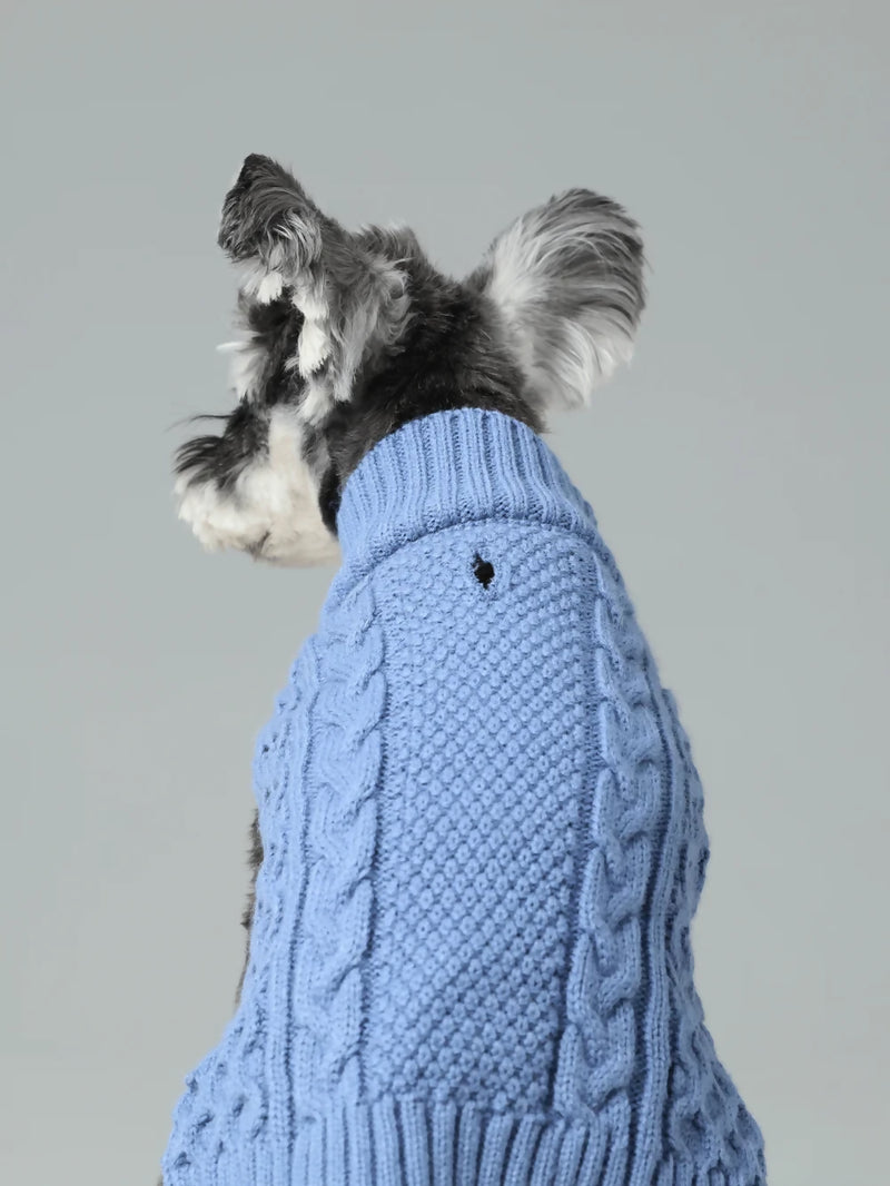 Pet Sweater Vest Ice Blue Back