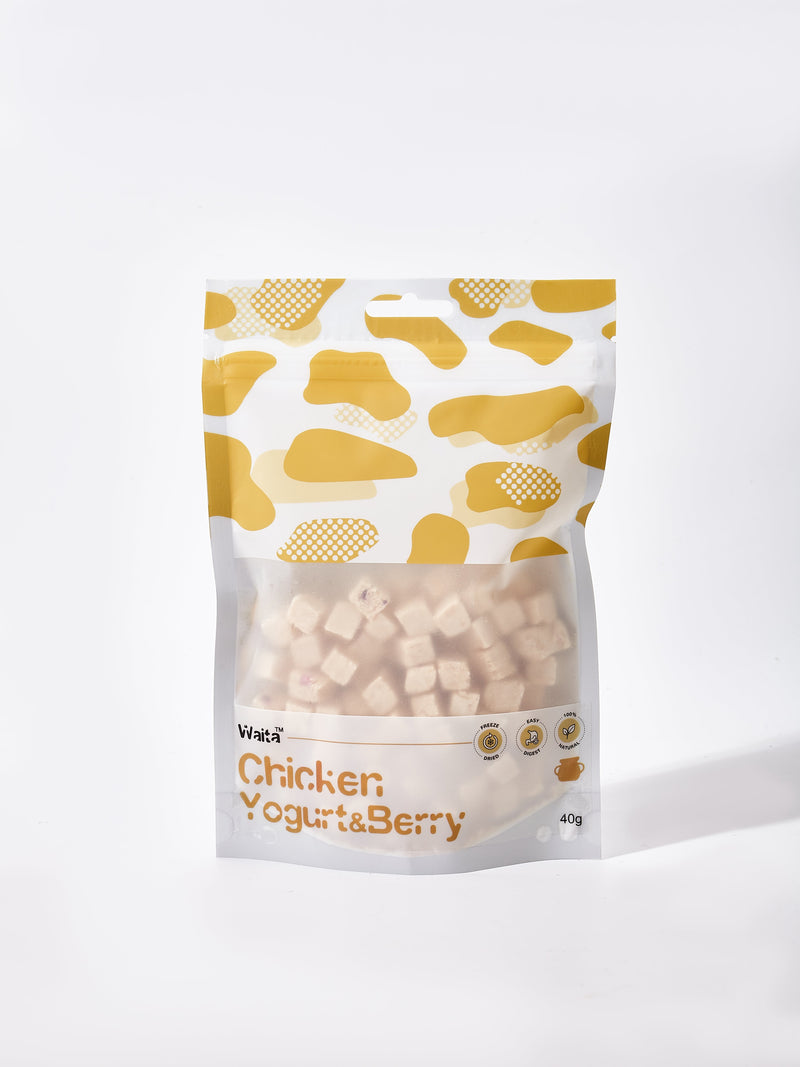 Waita Freeze Dried Chicken, Yogurt & Berry 40g(New Version)/500g(Old Version)
