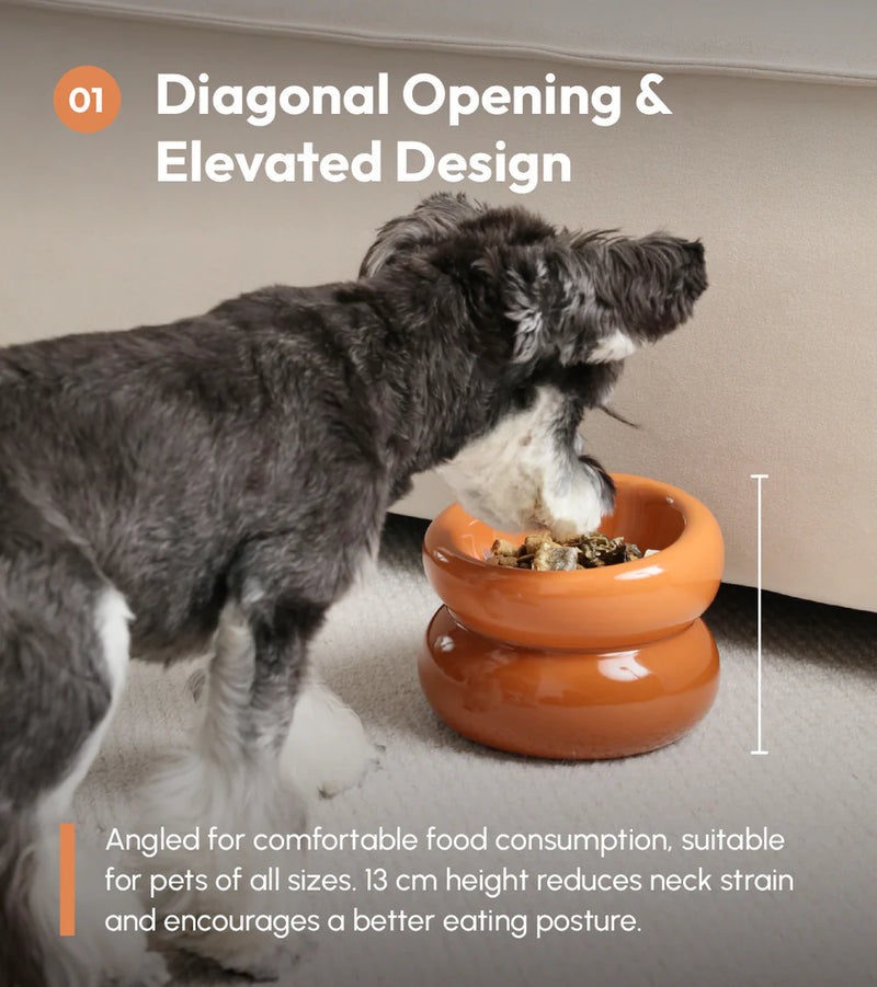 Soufflé Pet Bowl - Amber Orange