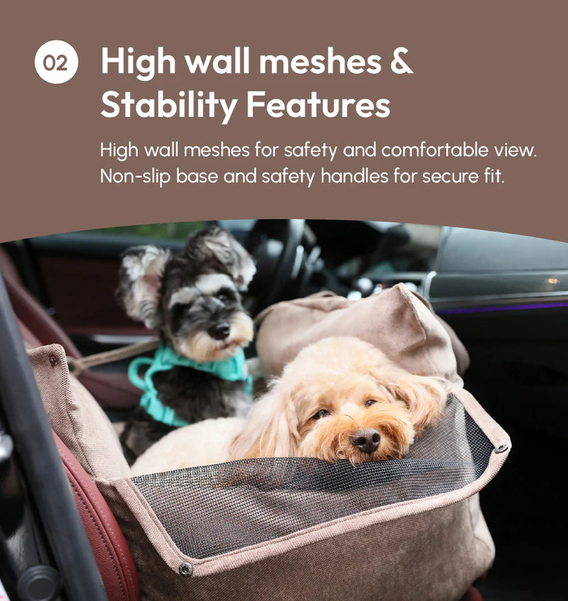 Puff Guard Dog Car Seat - Camel