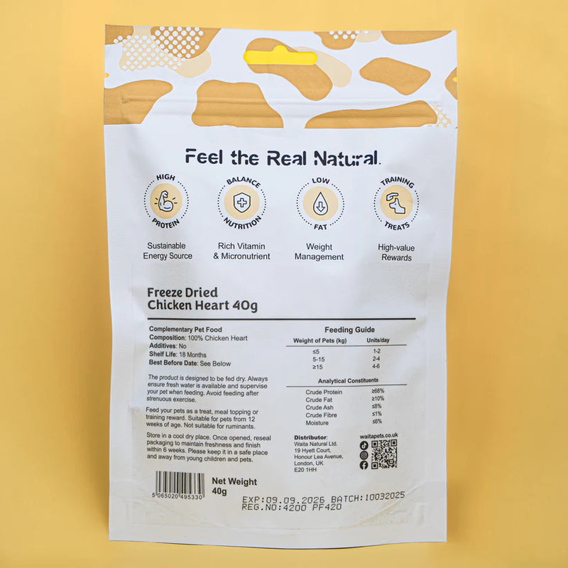 Waita Freeze Dried Chicken Heart 40g/400g