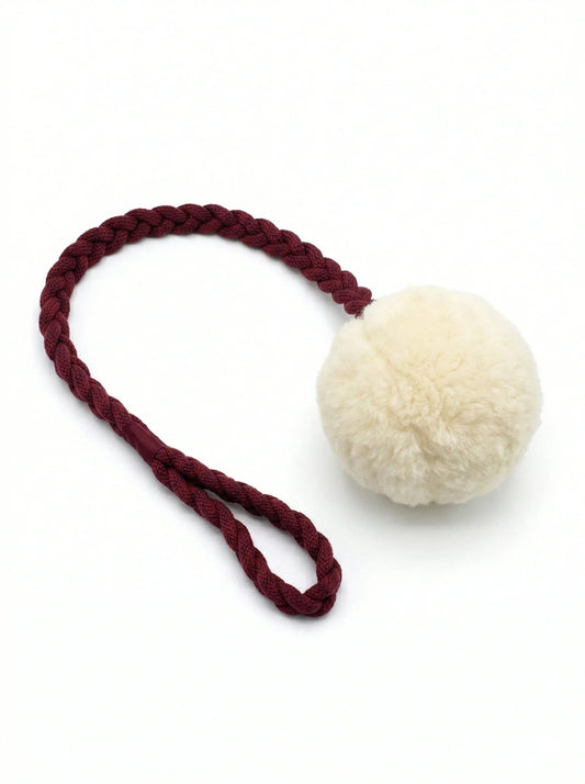 Wool Pom Tug Toy - White - MellowConceptStore