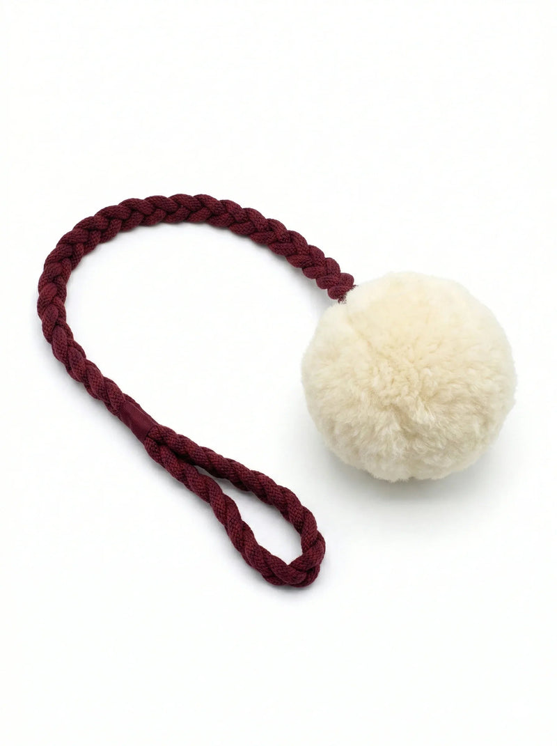 Wool Pom Tug Toy - White - MellowConceptStore