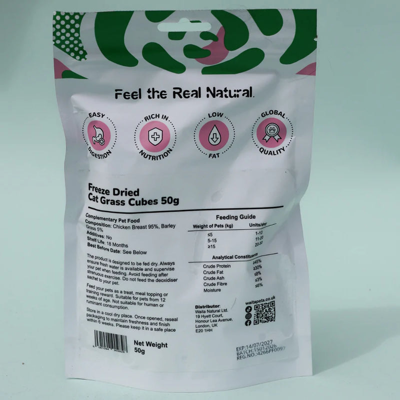 Waita Freeze-Dried Cat Grass Cubes (50g/500g)