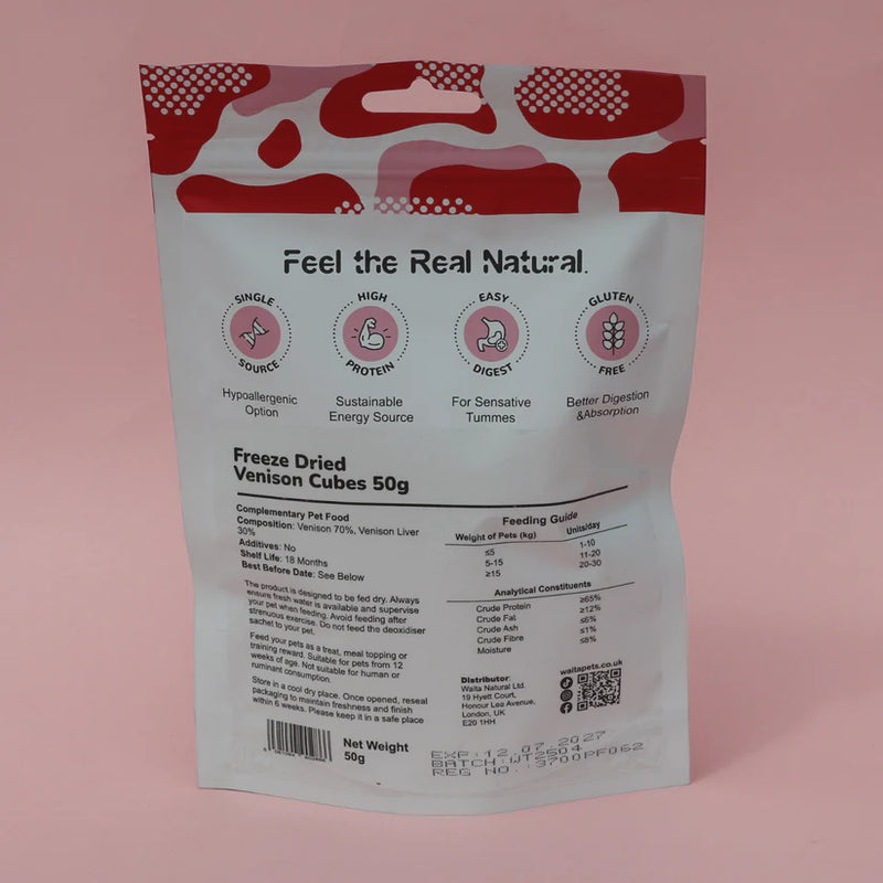 Waita Freeze-Dried Venison Cubes (50g/500g)