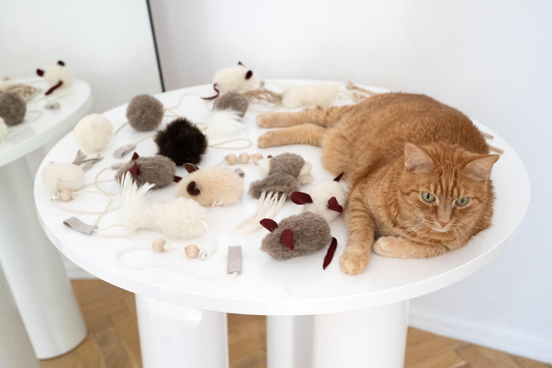 Natural Sheepskin Cat Toy: Ball - MellowConceptStore