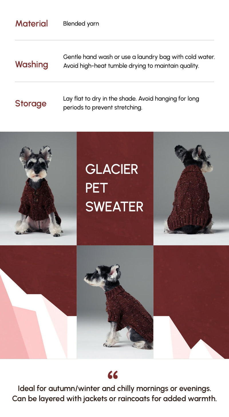 Glacier Pet Sweater - Burgundy