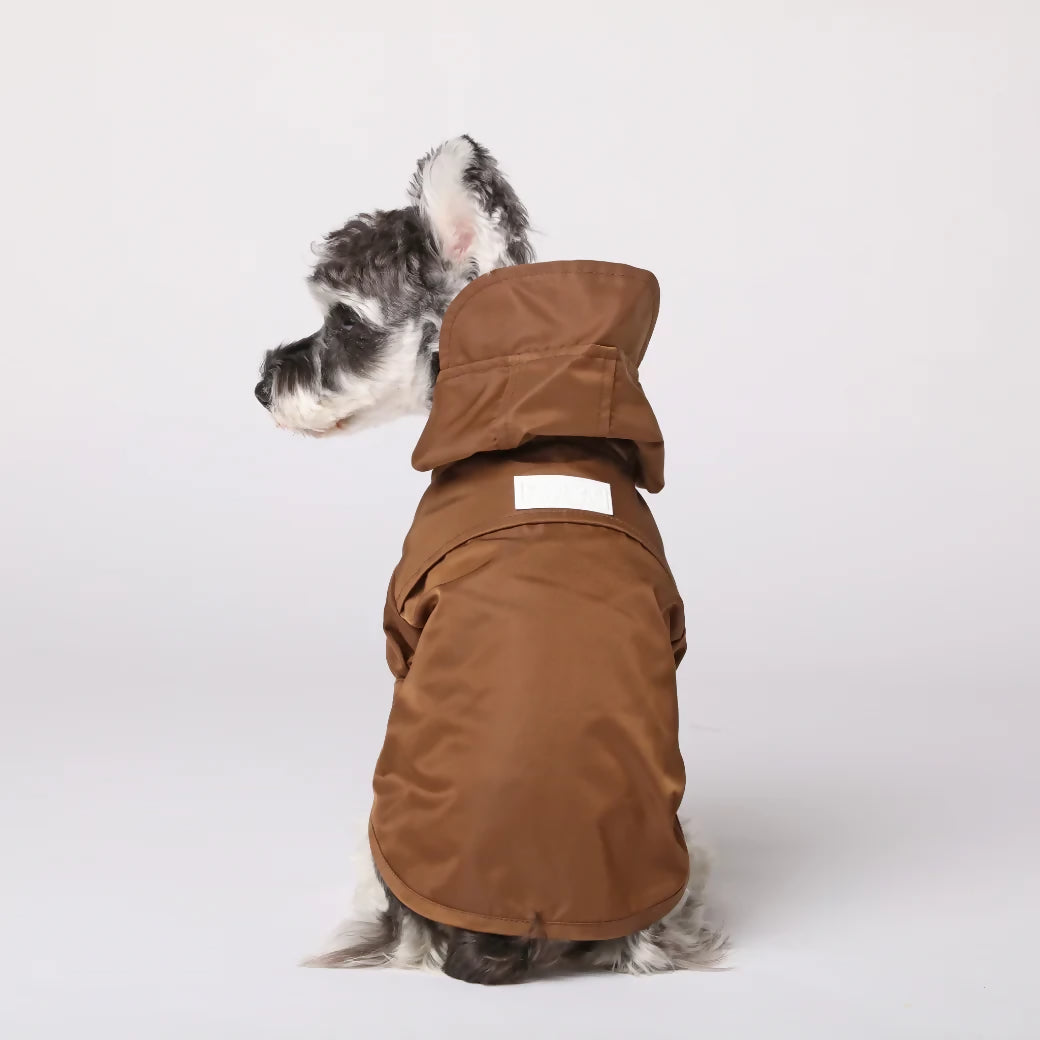 Tribeca Adjustable Velcro Raincoat - Choco Back