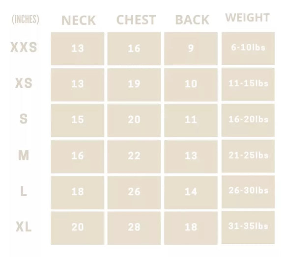 Bert Cardigan Sweater Size Guide